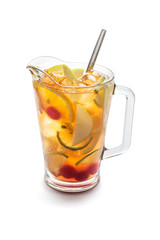 Summer fresh coctail on a white isolated background