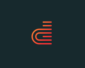 Line letter d logotype. Abstract moving airy logo icon design, ready symbol creative vector sign. - obrazy, fototapety, plakaty