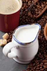 Coffee, milk and brown sugar