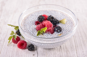 chia pudding with berry fruit