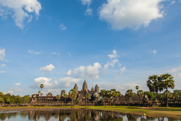 Ancient Angkor Thom and Angkor Wat in cambodia