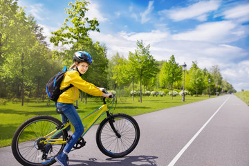 Fototapeta premium Teenage girl on the bicycle