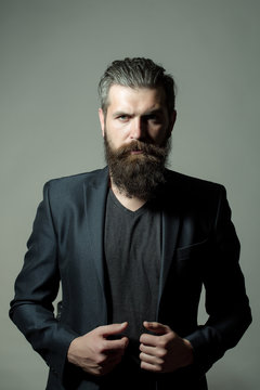 Bearded handsome man in jacket