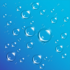 Raindrops on a blue background