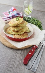 Vegetable fritters of zucchini