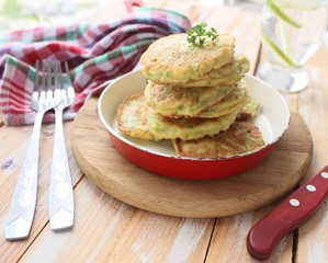Vegetable fritters of zucchini