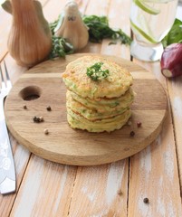 Vegetable fritters of zucchini