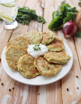 Vegetable fritters of zucchini