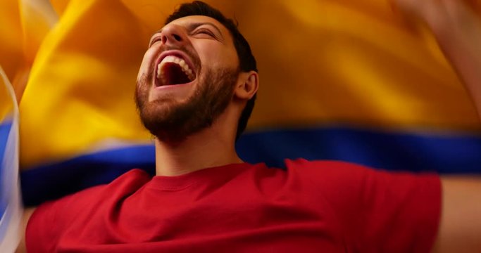 Colombian Fan Celebrating