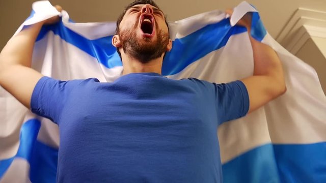 Israel Fan Celebrating in Slow Motion