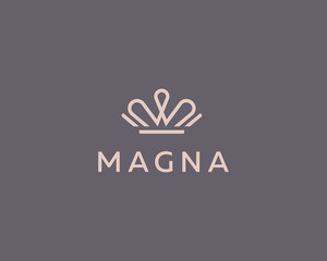 Elegant crown premium logo. Luxury royal king logotype. Monarch symbol. © iamguru