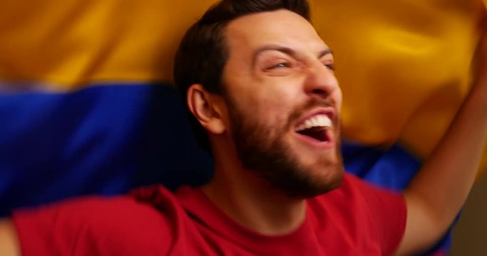 Colombian Fan Celebrating
