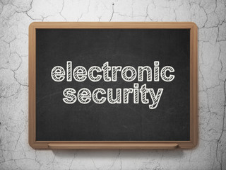 Protection concept: Electronic Security on chalkboard background