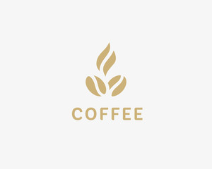 Hot coffee logo design. Vector illustration