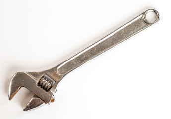 Adjustable wrench isolated on white background