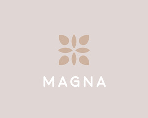 Abstract leaf flower logo icon vector design. Floral premium symbol.