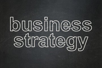 Business concept: Business Strategy on chalkboard background