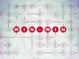 Finance concept: Win-Win on Digital Data Paper background
