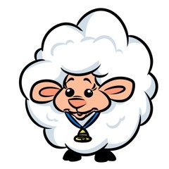 Sheep wool cartoon illustration isolated image animal character 
