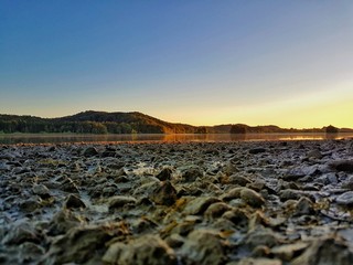 Sonnenuntergang Alpen See