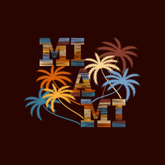 Miami typography poster. Concept in vintage style for print 