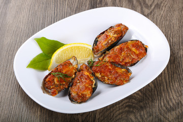 Baked mussels