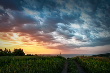 Obraz premium Sunrise over the river.