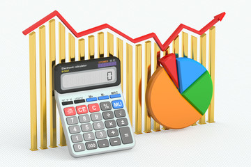 Business finance, banking and accounting concept, charts with ca