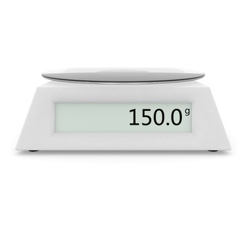 Digital kitchen scale show 150 grams