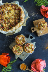 tartlets with vegetables and cheese