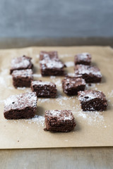 Brownies with sugar powder