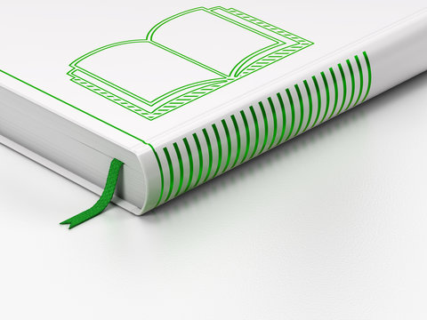 Science concept: closed book, Book on white background