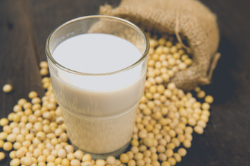 Soy milk with soy bean