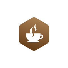 Hexagon Coffee Cup Symbol. Creative design