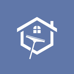 Home Cleaning Hexagonal Symbol. Creative Design