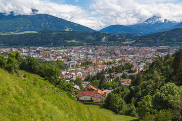 Fototapeta na wymiar High angle of the Innsbruck Skyline