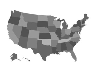 Vector political USA map