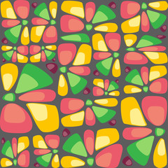 Abstract colorful tile pattern with decorative stones or petals