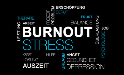 Burnout Stress Textcloud