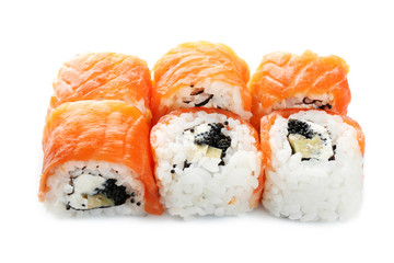 Sushi roll, isolated on white