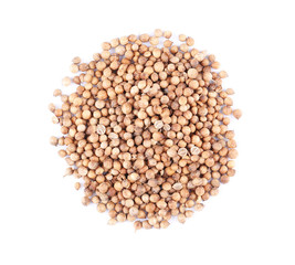 Coriander seeds isolated on white
