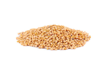 Mustard seeds isolated on white