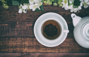 Obraz na płótnie Canvas Herbal tea in a cup