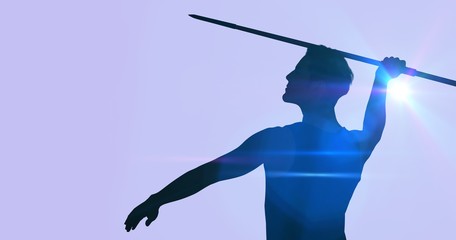 Male athlete preparing to throw javelin  - Powered by Adobe
