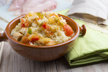 Quinoa salad with vegetables.Superfoods concept