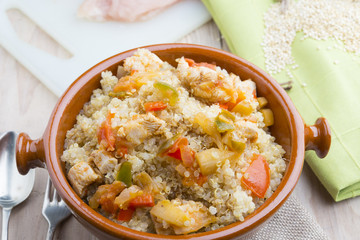 Quinoa salad with vegetables.Superfoods concept