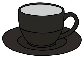 Black cup / Hand drawing, vector illustration