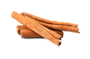 Cinnamon sticks isolated on white