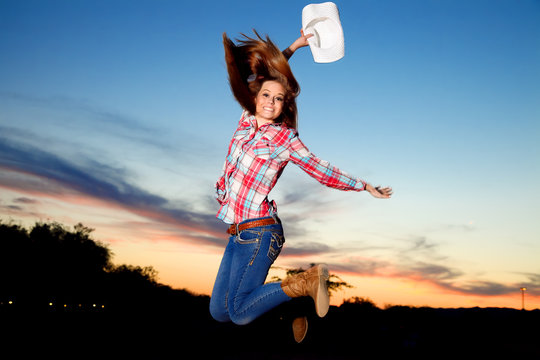 Jumping Cowgirl
