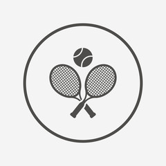 Tennis rackets with ball sign icon. Sport symbol